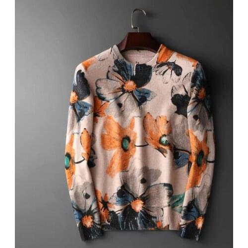 High quality high-end printing mens luxury fashion sweater pullover unisex pullover sweater slim pullover bottoming shirt