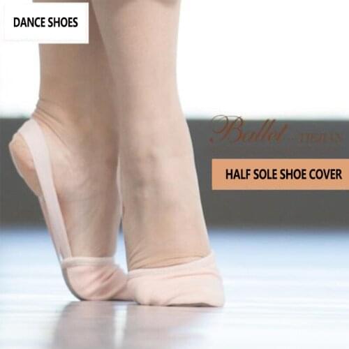 Womens Leather Ballet Shoes for Girls Pratice Belly Dance Shoes for Adult Soft Bottom Half-foot Soles for Gymnastics Shose