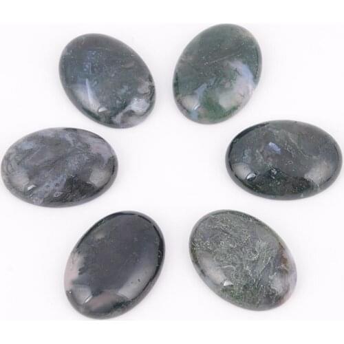 1PC Natural Stone Moss Grass Agates Cabochon Loose Green Bead Fit DIY Making Charms Jewelry Ring Bracelet Unique Color J172