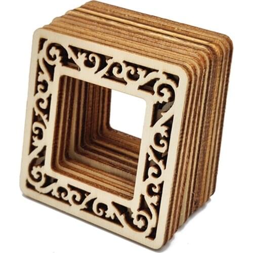 10pcs Wood Shaped Blank Slices Wood Square for DIY Crafts Wood Cutouts Crafts Blank Slices Diy Card Making