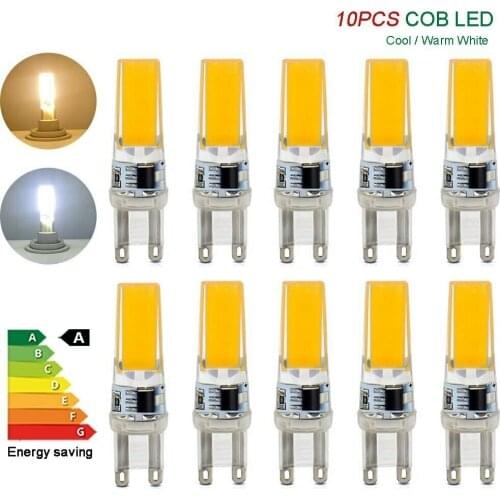 10 x G9 LED bulbs COB 5W chip bead lights dimmable pack capsule 220V cold warm white lamp Replace halogen