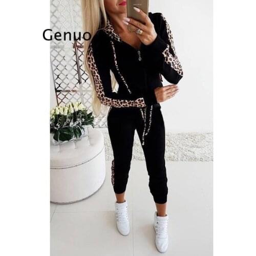 2Pcs Set Women Sport Tracksuit Zipper Hoodies Sweatshirt Pants Set Jogger Sport Wear Ladies Casual Sweat Autumn Streetwear Suit