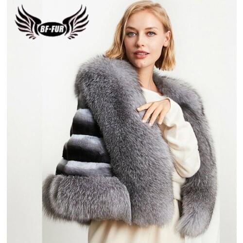 2020 Winter Elegant Women Real Chinchilla Rex Rabbit Fur Banquet Shawl Warm Thick Cape With Natural Fox Fur Womens Winter Coats