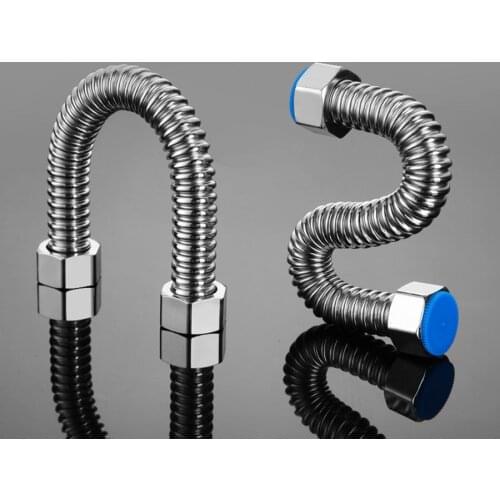 304 Stainless Steel Corrugated Pipe 1/2" BSP For Bathroom Water Heater Hose And Toilet Woven Explosion-Proof Water Pipe