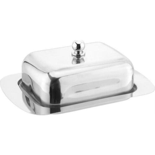 304 Stainless Steel Butter Dish Box Container Cheese Server Storage Keeper Tray with Lid Kitchen Dinnerware Free Shipping