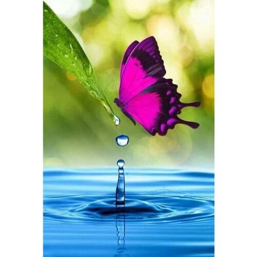5D DIY Full Diamond Painting diamond Embroidery -Butterfly water- Cross Crafts Stitch Wall decoration painting Home Decor