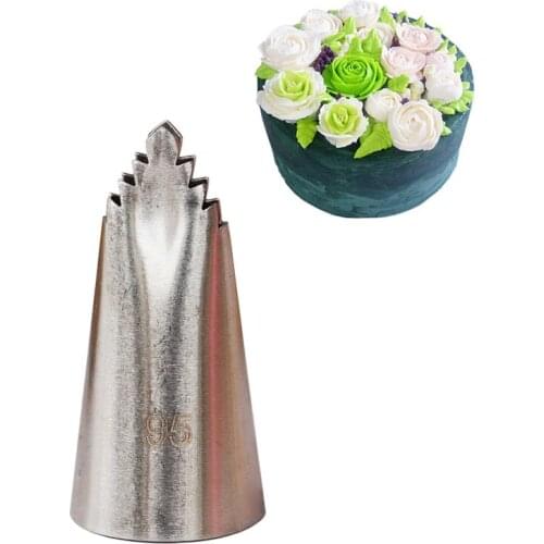 #95 Leaves Tube Decorating Tip Stainless Steel Icing Fondant Piping Decorating Nozzles Pastry Tools KH050