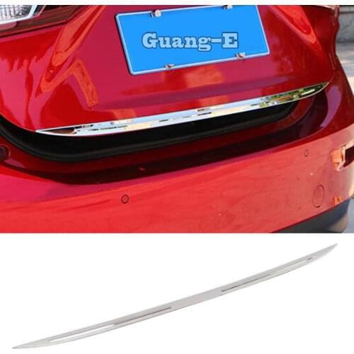 Car Stick Stainless Steel Rear Door Tailgate Frame Plate Trim Lamp Trunk 1pcs For Mazda 3 Axela M3 2014 2015 2016 2017 2018 2019