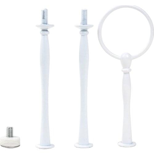 White Fitting Metal Wholesale Candy Chocolate Cupcake Round Metal 3 Tier Fruit Cake Stand Centre Handle