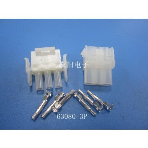 FREE SHIPPING 10 set 2 Pin way Electrical Wire Connector Plug 63080 6.3mm pitch connectors kit (Housing+Terminal) for car/boat/m