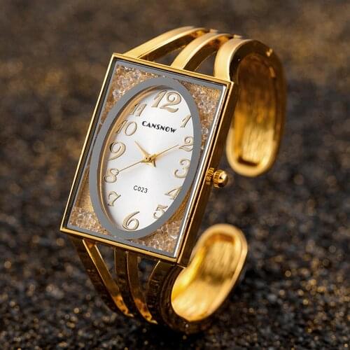 2021 Luxury Gold Watches for Women Fashion Rhinestone Womens Quartz Watch Steel Strap Bangle Ladies Wristwatch montre femme