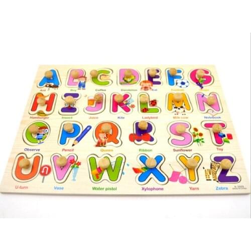 D636 Free shipping wooden educational toys Preschool education letters jigsaw puzzles recognize alphanumeric color reproduction