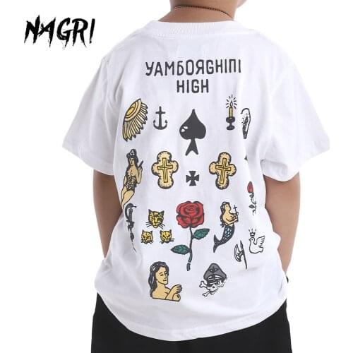 Childrens Short Sleeve T-shirt for Boys Rose Printed Kids Cartoon Tops Shirts Summer O-Neck Clothing for 4-13 Years