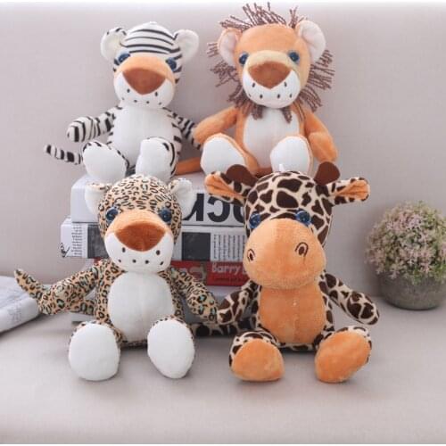 20cm Forest Animals Stuffed Doll Plush Jungle Series Animal Toy Plush Lion Tiger Leopard Giraffe Toys Kids Dolls Kids Gift