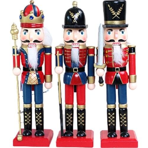 25CM Classic Germany Fairy Tale Anime Nutcracker Soldier Puppet Creative Wooden Doll Girlfriend Gift Craft Kit Miniature Dolls
