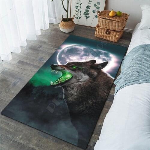 Moon Wolf Area Rug 3D All Over Printed Non-slip Mat Dining Room Living Room Soft Bedroom Carpet 11