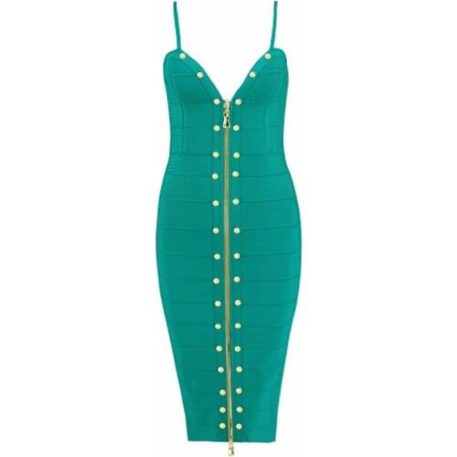 Fashion Elegant Nail Bead Embellished Spaghetti Strap Mini Wholesale Women Celebrity Evening Party Bodycon Bandage Dress