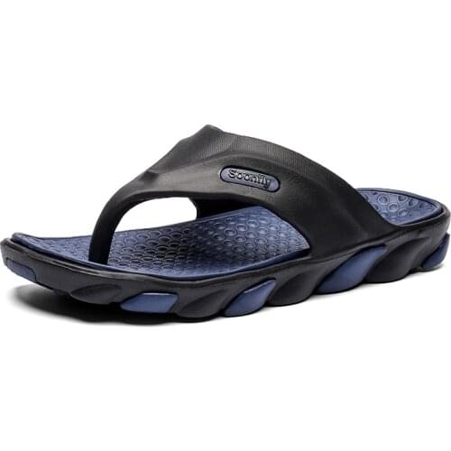 2021 New Arrival Summer Men Flip Flops High Quality Beach Sandals Anti-slip Zapatos Hombre Casual Soft Bottom Beach Shoes Cheap