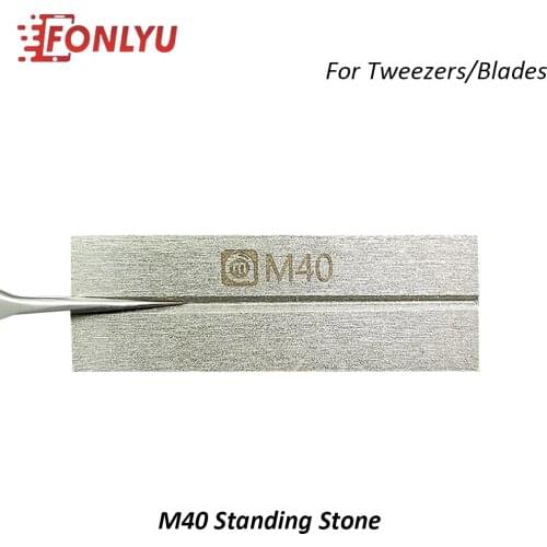 Amaoe M40 Grindstone Used For Correction Tweezers Soldering iron Tip Grinding Blade Gold Steel Whetstone Phone Repair tool Sets
