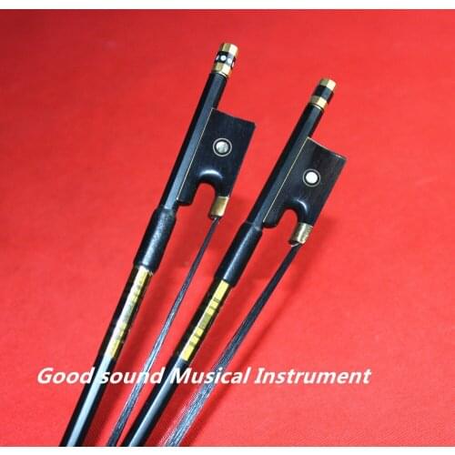 New light carbon fiber 4/4 violin bow copper parts black horse hair bow
