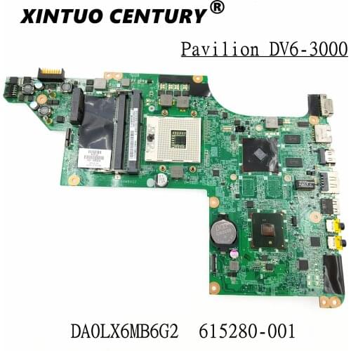 Original 630280-001 laptop motherboard for HP DV6 DV6-3000 HM55 motherboard DA0LX6MB6G2 DA0LX6MB6 Fully tested