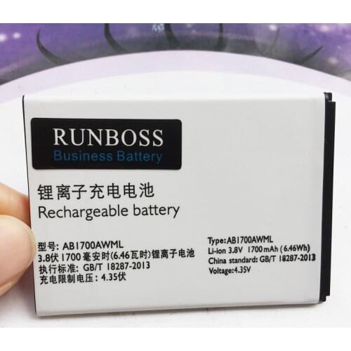 Origianl NEW 1700mAh AB1700AWML Battery For Xenium S388 CTS388 Cellphone For PHILIPS AB1700AWML Mobile Phone Batteries