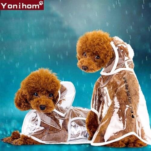 Dog Coat Raincoats Transparent Dog Clothes Waterproof Dogs Pets Clothing for Rain with Hood Cute Dog Clothes Puppy Chihuahua
