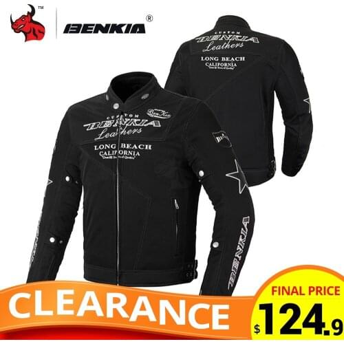 CLEARANCE Benkia Motorcycle Jacket Protective Gear Summer Windproof Motocross Riding Jacket Body Armor Chaqueta Moto JS92