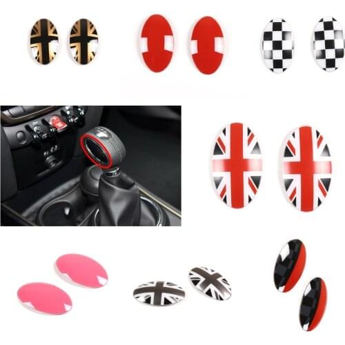 2 Piece ABS Interrior Shift Gear Head Knob Cover 7 Style Choiced Decorative Patch Trim Sticker For Mini Cooper F54 F55 F56