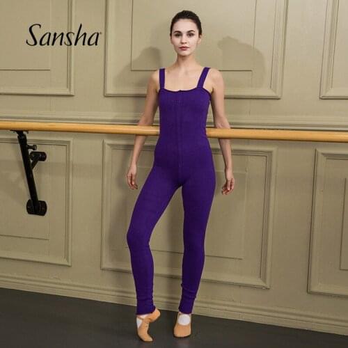 Sansha Women Knitted Camisole Leotard Slim Fit Ballet Dance Jumpsuit Warm UP Ladies Dancewear 82AG0002