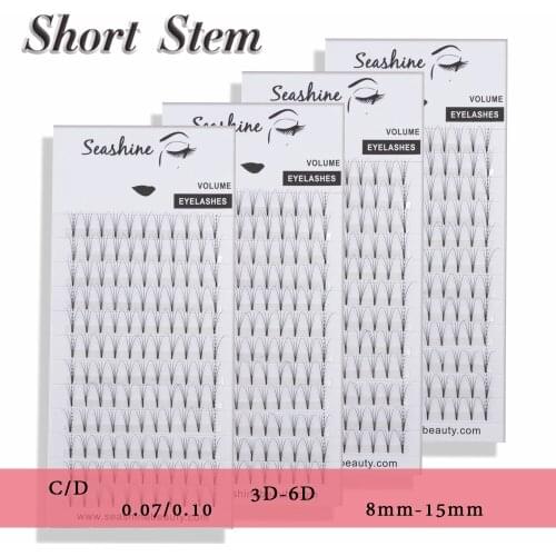 Seashine Individual Lashes Extension Russia Volume Eyelashes Mink Lashes Premade Fans 2D-6D Hand Made Beauty Makeup Supplies OEM