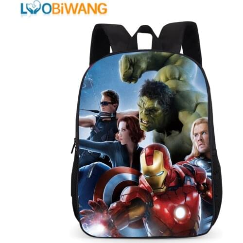 Marvel Avengers Iron Man Spiderman Captain America Student Printed Schoolbag Back To School