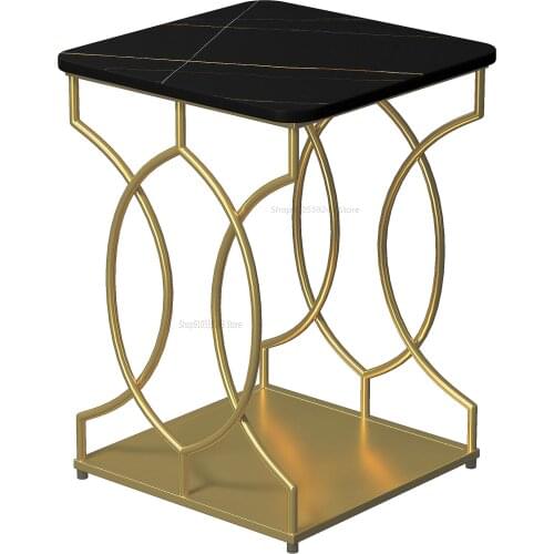 Nordic Marble Side Table Sofa Side Cabinet Bedroom Bed Side Table Simple Small Coffee Table Living Room Small Square Table Mini