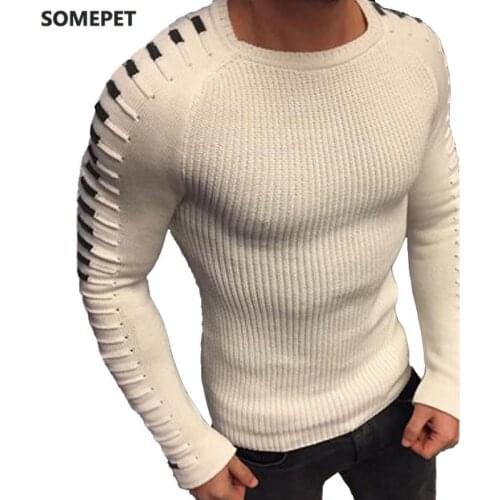 Autumn Winter Sweater Men 2020 New Arrival Casual Pullover Men Long Sleeve O-Neck Patchwork Knitted Men Sweaters Streetwear