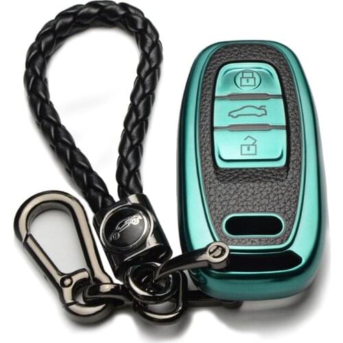 Car Styling Tpu leather patter Smart Cover Case For Audi A4 New A4L A5 A6L QT S5 S7 Q7 TTS Auto Protection Key Shell Accessories