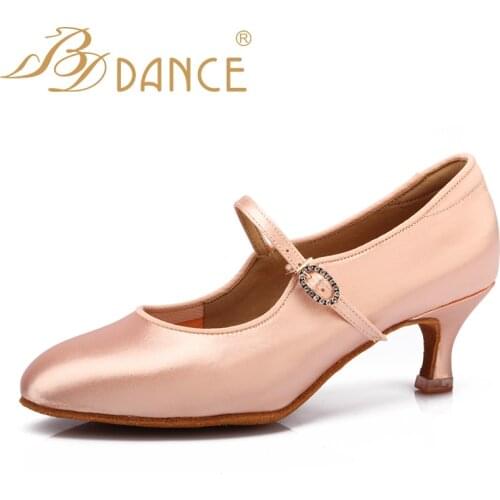 BD Dance Shoes Ballroom Latin shoes Modern Jazz woman dance shoes Satin resistant and comfortable soft Sole 137 Free Shipping