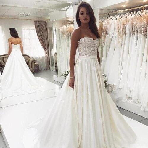 ANGELSBRIDEP A-Line Wedding Dresses Bride Dress Vintage Applique Beading Court Train Saudi Arabia Bride Dresses Plus Size
