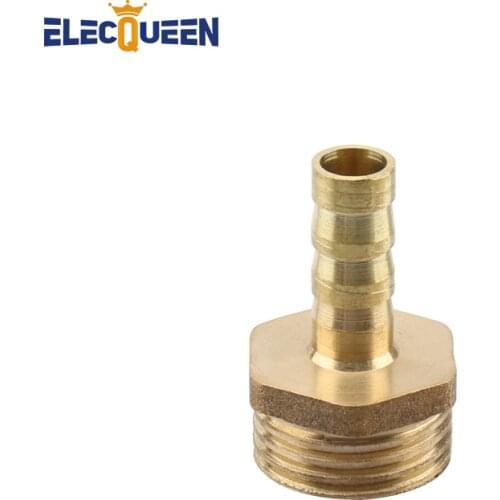2 Pieces Hose Barb 10mm/12mm x 1/2" inch Male BSP Brass Coupler Splicer Fittings Screw Thread Pagoda Water Pipe Connector