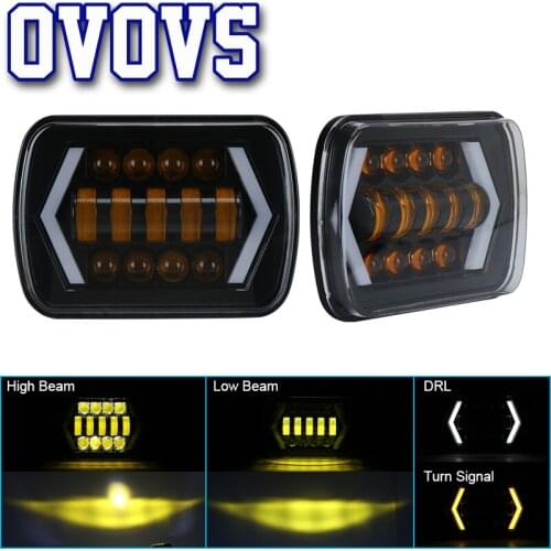 5x7" Headlight Rectangular LED Headlight Replacement H6054 H5054 Lamps For-Cherokee YJ XJ Trucks 4X4