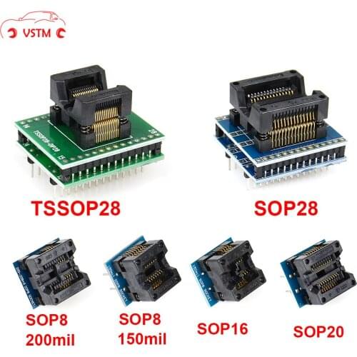 6pcs/set Adapter TSSOP28 SSOP28 SOP28-DIP28 SOP20 SOP16 SOP8 150mil200mil to DIP8 adapter compatible tssop20ssop20 tssop8 socket