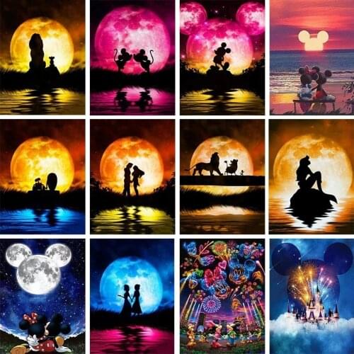 5D DIY Diamond Painting Disney Princess Castle Series Cross Stitch Mosaic Embroidery Rhinestones Landscape Home Decoration Gift