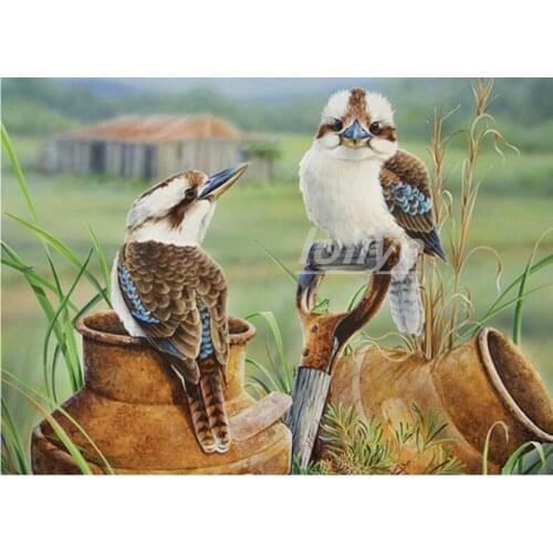 Full Square/Round 5D DIY Diamond Painting Kookaburra Pattern 3D Embroidery Cross Stitch Mosaic Rhinestones Bird Home Decor DF323