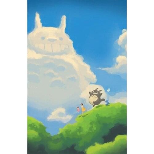 DIY Diamond Painting Hayao Miyazaki My Neighbor Totoro Anime Square Diamond Round Cross Stitch Decor Frameless JX292