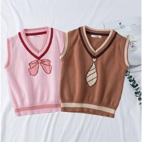 Childrens Knitted Vest Baby Boys and Girls Christmas Knitted Vest Coats Kids Girls Cute Bow Tie Waistcoat Toddler Outwear 1-7Y