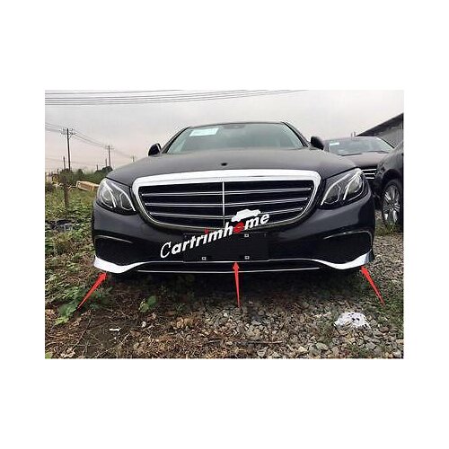 Chrome Front Bumper Lip Cover Trim 3pcs for Mercedes Benz E Class W213 2016 2017