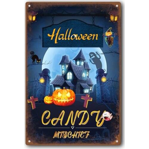 Huangdd Retro Style Metal Tin Sign- Halloween Party Bar Garage Restaurant Cafe Home Wall Decoration Gift for Man Women