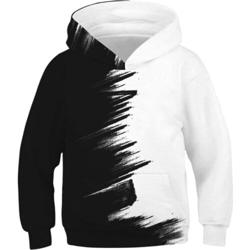 3D Print Black White Landscapes Kids Hoodies Teen Sweatshirt Boy Girl Winter Clothes Casual Long Sleeve Children Pullover Tops