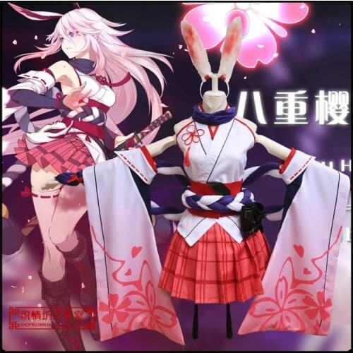 Game Honkai Impact 3 Cosplay Yae Sakura Cos Halloween Party Cos Female High Quality Fashion Cute Kimono Costume