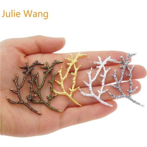 Julie Wang 10PCS Alloy Suspension Branch Handmade Crafts Pendants Charms Hanging Jewelry Finding Accessory 5 Colors to Choose