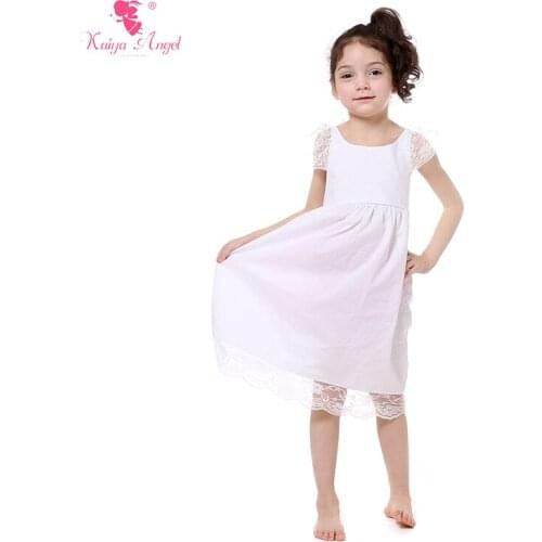 2017 Girls Summer Dress White Flower Girl Dresses For Weddings 1-8 T Princess Dress Wholesale Summer Girls Clothing